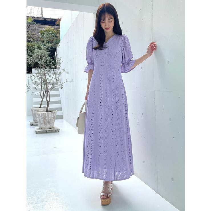 かわにしみきコラボ】カットワークキャンディスリーブワンピース