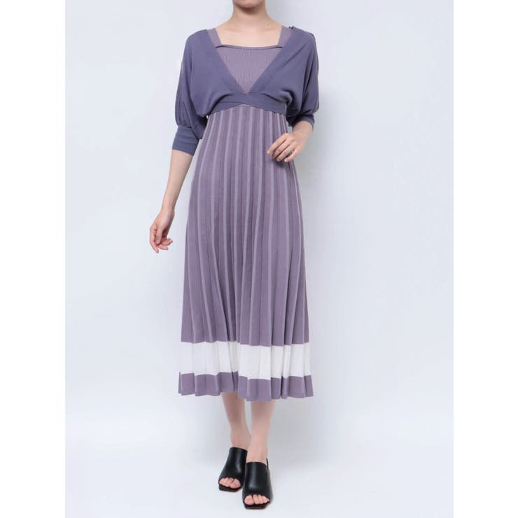 【値下げ】MERCURYDUO ワンピース 3枚セット 3WAYシアーカーデセットニットワンピース[品番：MKSW0050701