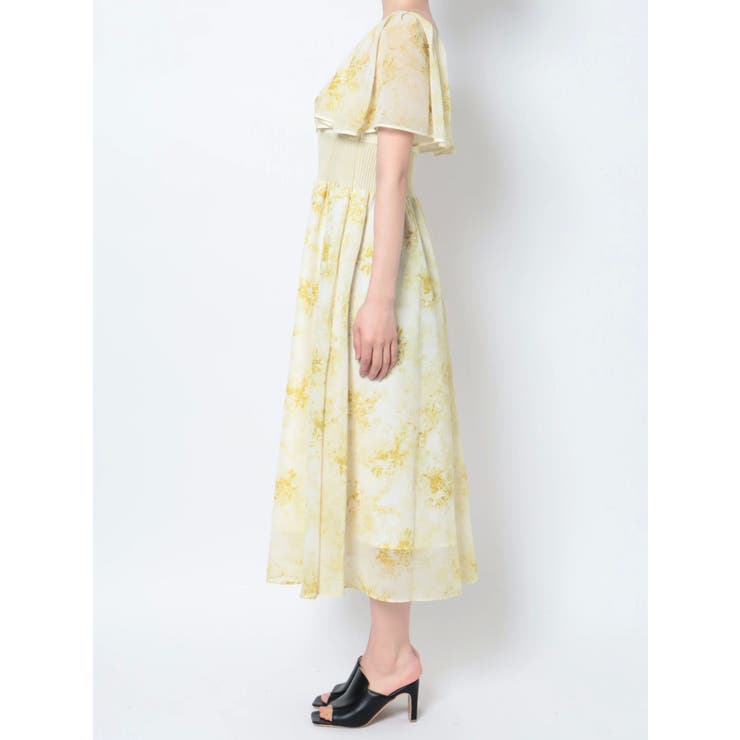 マーキュリーデュオ ラインフラワーパイピングワンピース M MERCURYDUO