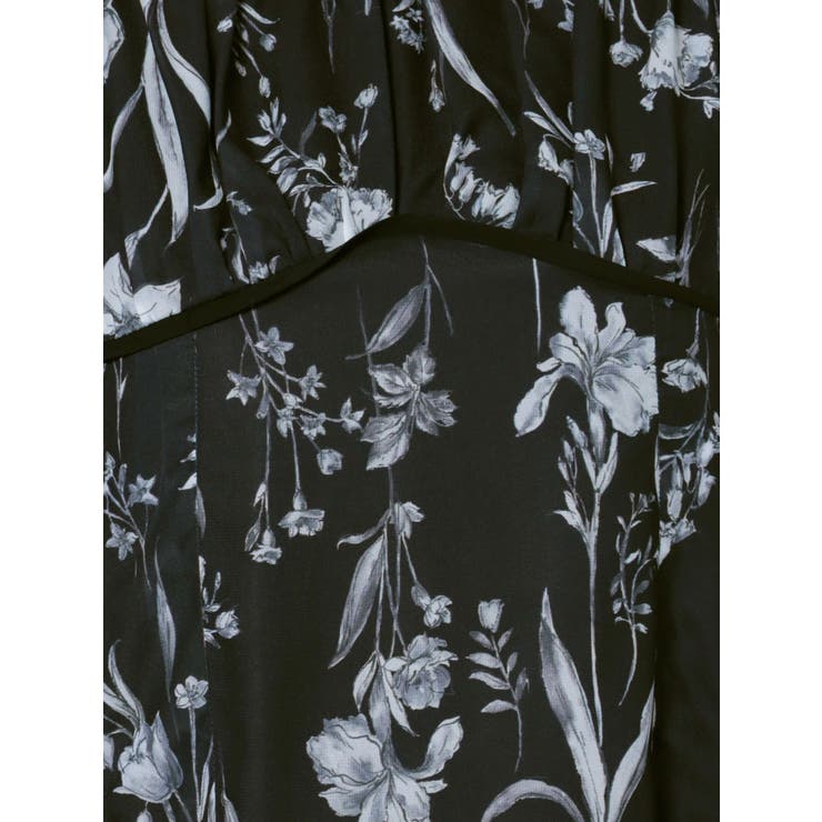 ZARA ザラ ロングワンピース 総柄 ペイズリー柄 花柄 ブラック