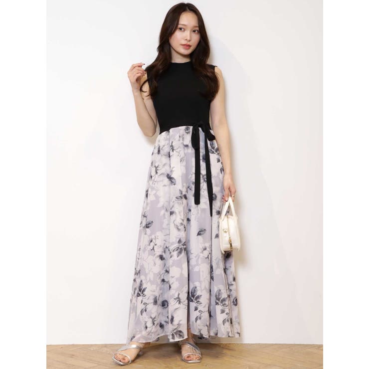 SOBRE フラワーフレアドッキングワンピース sahara（サハラ）の「フラワーフレアドッキングドレス/Flower