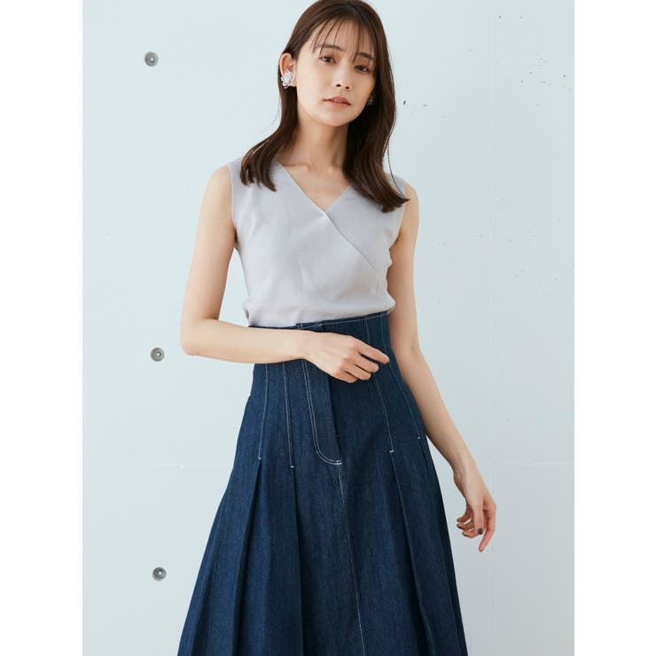 2WAYノースリーブネックレス付きニット[品番:MKSW0051479 2WAYノースリーブネックレス付きニット[品番:MKSW0051479