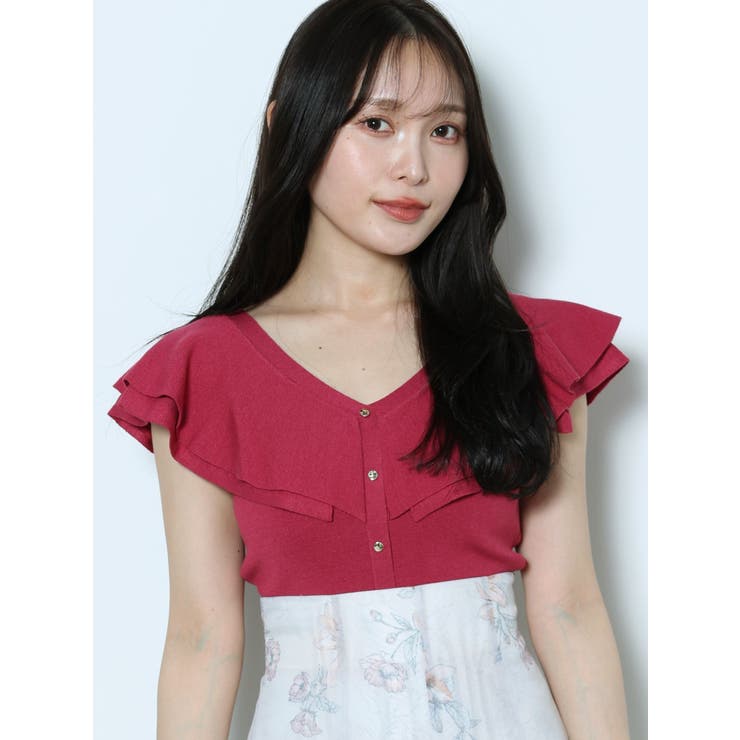 レッド | 2WAYラッフルノースリニット | MERCURYDUO