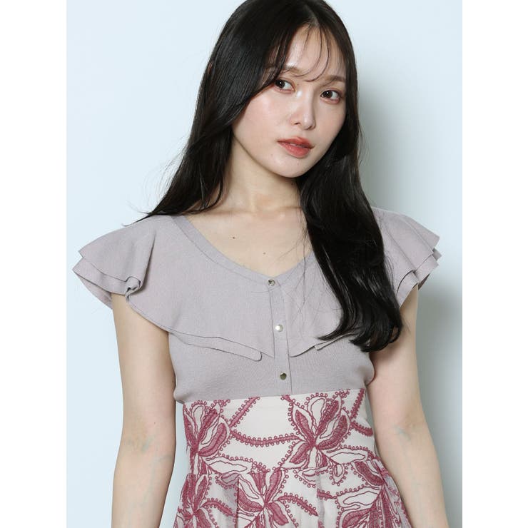 ベビーピンク | 2WAYラッフルノースリニット | MERCURYDUO