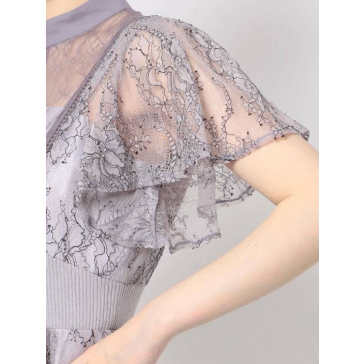 プリーツスイッチング配色ドレス[品番：MKSW0053597]｜MERCURYDUO