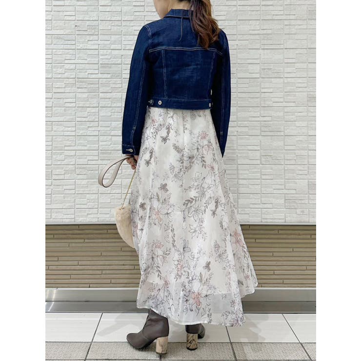フラワードッキングクロスストラップニットワンピース[品番