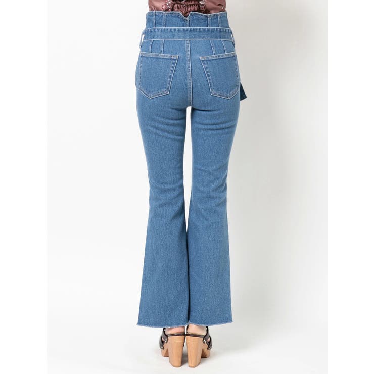 ハイウエストデザインデニムフレアパンツ[品番：MKSW0052333