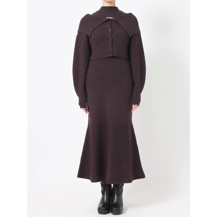 クロップドカーディガンセットマーメイドニットワンピース | MERCURYDUO | 詳細画像36 