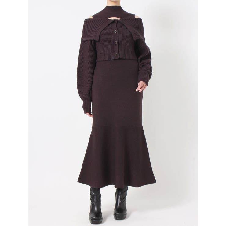 クロップドカーディガンセットマーメイドニットワンピース | MERCURYDUO | 詳細画像42 