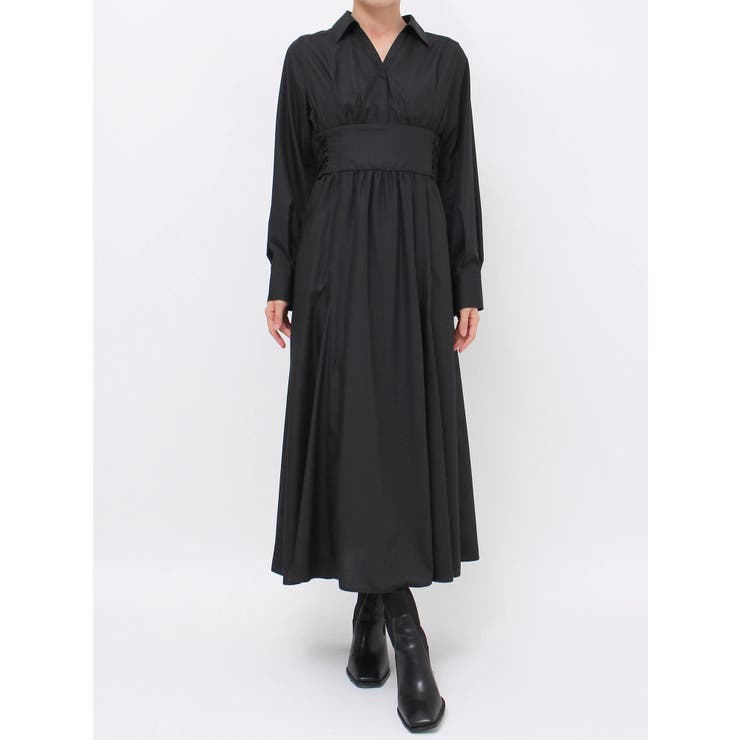 ブラック | 2WAYスリットスリーブシャツワンピース | MERCURYDUO