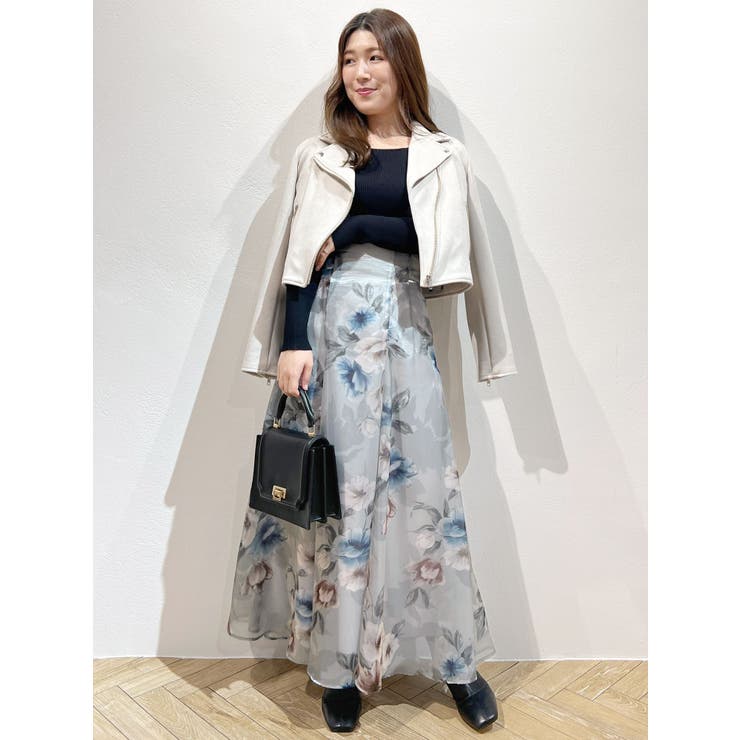 分繊ビックフラワーフレアスカート[品番：MKSW0052405]｜MERCURYDUO  