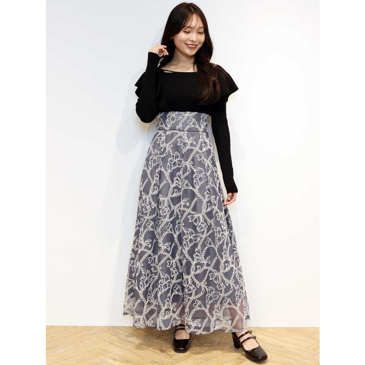 MERCURYDUO マーキュリーデュオ　ロングスリーブラッフルコンパクトニット MERCURYDUO（マーキュリーデュオ）の「ロングスリーブラッフル