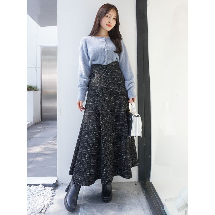 ミニシャギービジューボタンカーディガン[品番:MKSW0052429 ミニシャギービジューボタンカーディガン[品番:MKSW0052429