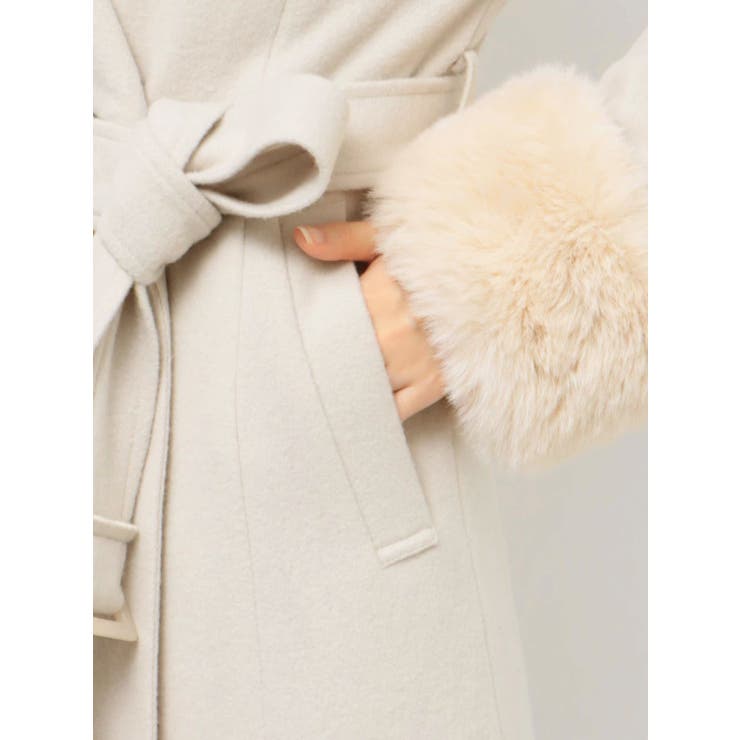 エコファー袖ウエストマークウールコート | MERCURYDUO | 詳細画像20 