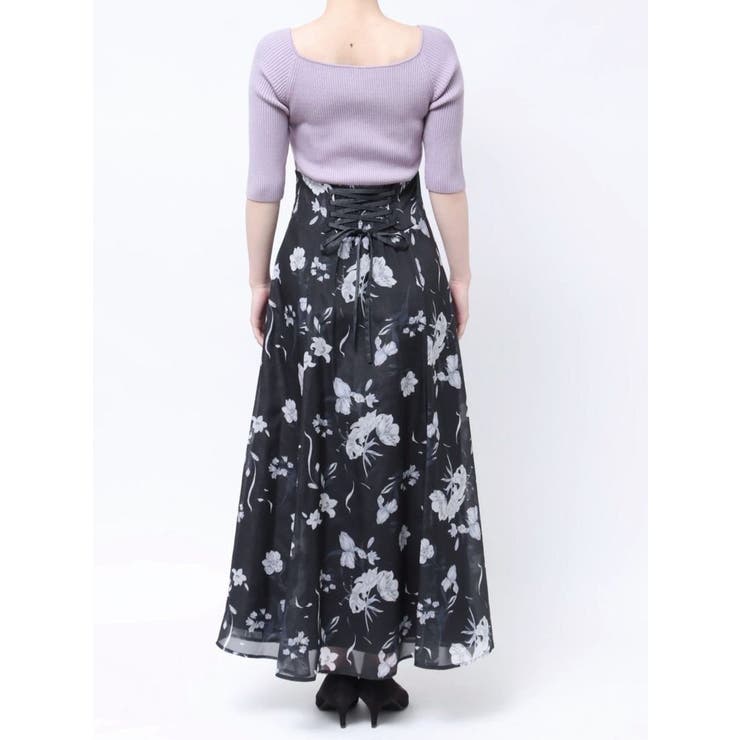 バックレースアップニットドッキングワンピース[品番