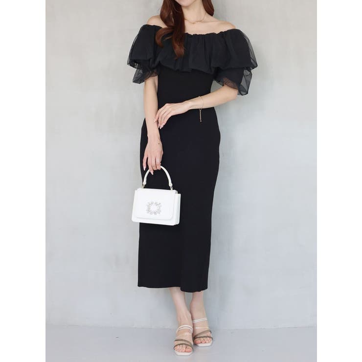 2WAYバルーンカラーナローニットワンピース[品番：MKSW0055147