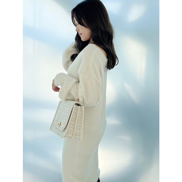 2WAYミニシャギーニットミニワンピース[品番：MKSW0056462