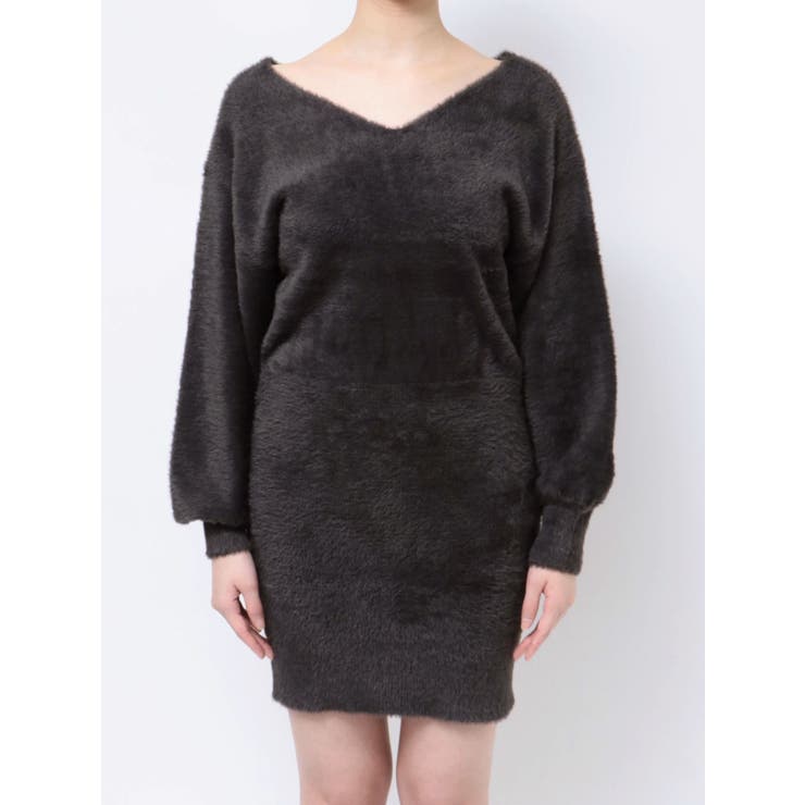 2WAYミニシャギーニットミニワンピース[品番：MKSW0056462