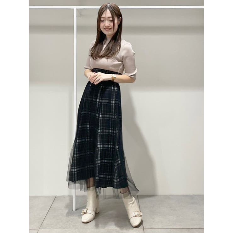 チュールレイヤードニットドッキングワンピース | MERCURYDUO | 詳細画像25 