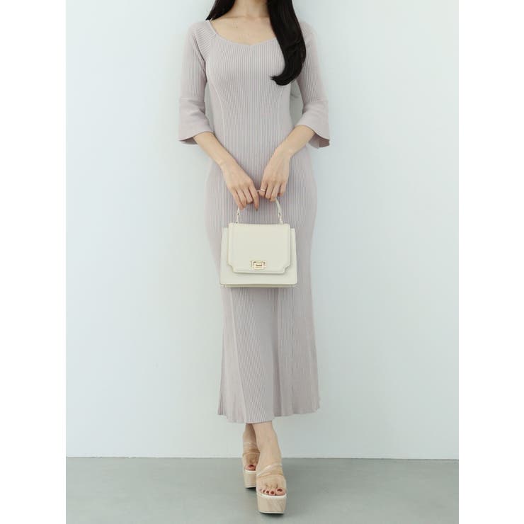 mariおまとめ⭐︎カルバンクラインニット&miumiuワンピース ダイヤ透かし編みニットキャミワンピース（ワンピース）｜Spick