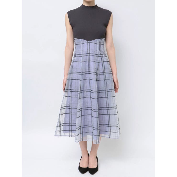 ❗️新品❗️MERCURYDUOシアーチェックニットドッキングワンピース MERCURYDUO シアーチェックニットドッキングワンピース（ベビー