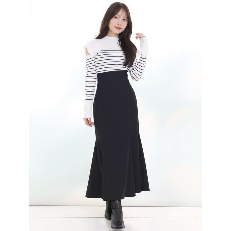 バックレースアップストレッチマーメイドスカート[品番 バックレースアップストレッチマーメイドスカート[品番