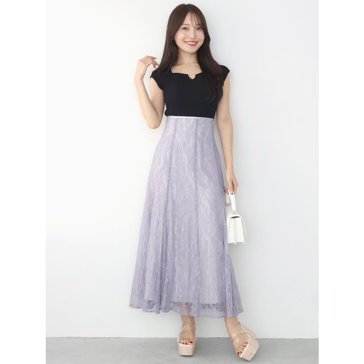 スパンコールレーススカート[品番：MKSW0057149]｜MERCURYDUO