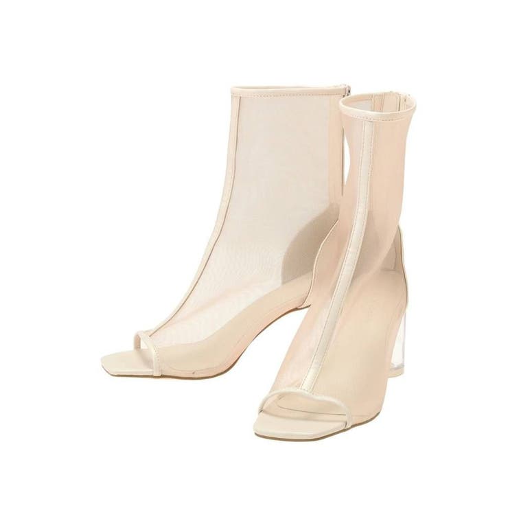 アイボリー | オープントゥメッシュブーツ | MERCURYDUO