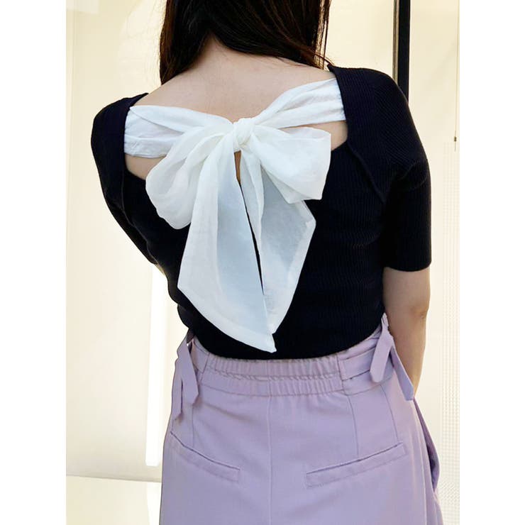 2WAY異素材BIGリボンニット | MERCURYDUO | 詳細画像10 