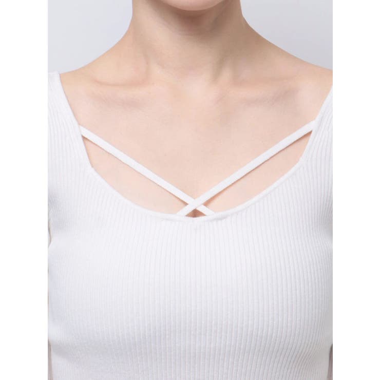 ナローストラップバックスリットリブニット | MERCURYDUO | 詳細画像16 