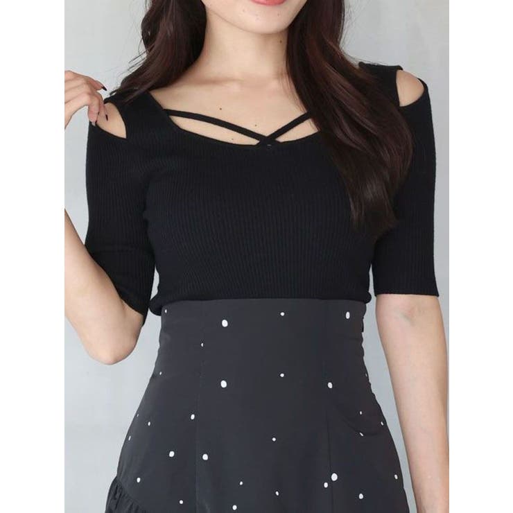 ナローストラップバックスリットリブニット | MERCURYDUO | 詳細画像2 