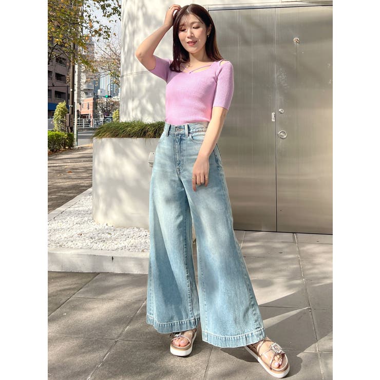 ナローストラップバックスリットリブニット | MERCURYDUO | 詳細画像26 