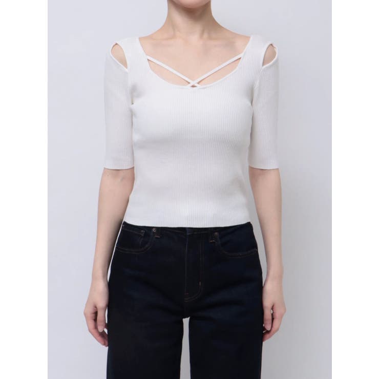 ナローストラップバックスリットリブニット | MERCURYDUO | 詳細画像28 