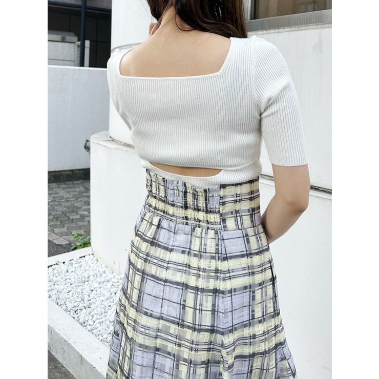 ナローストラップバックスリットリブニット | MERCURYDUO | 詳細画像9 