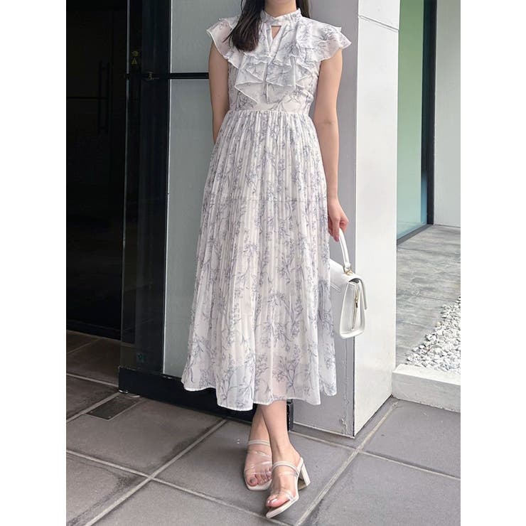 花柄プリーツティアードワンピース[品番：MKSW0057586]｜MERCURYDUO