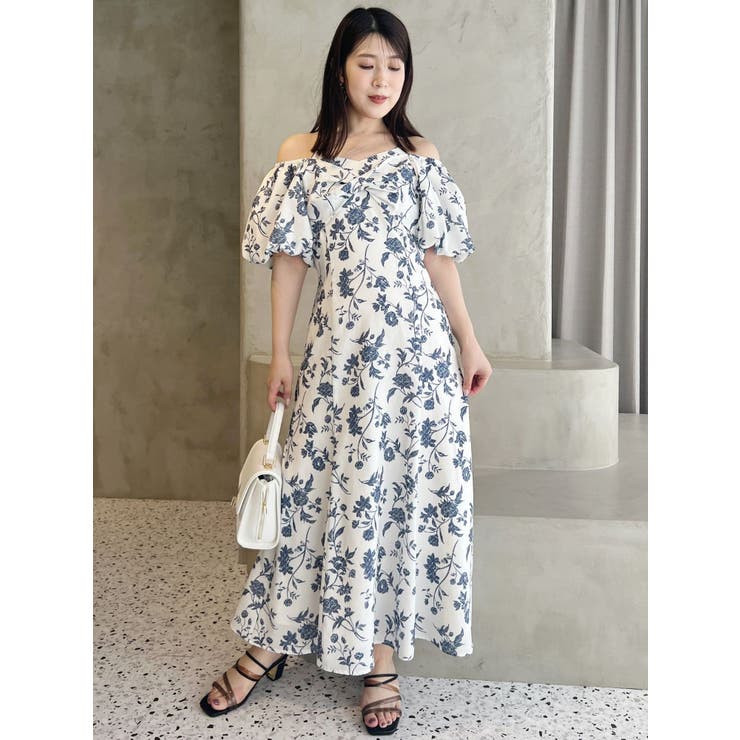 花柄キャミレイヤードライクワンピース[品番：MKSW0058611