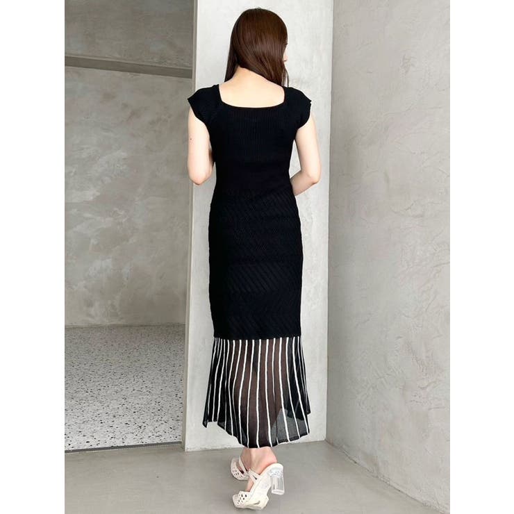 バイカラーシースルーヘムニットワンピース | MERCURYDUO | 詳細画像17 