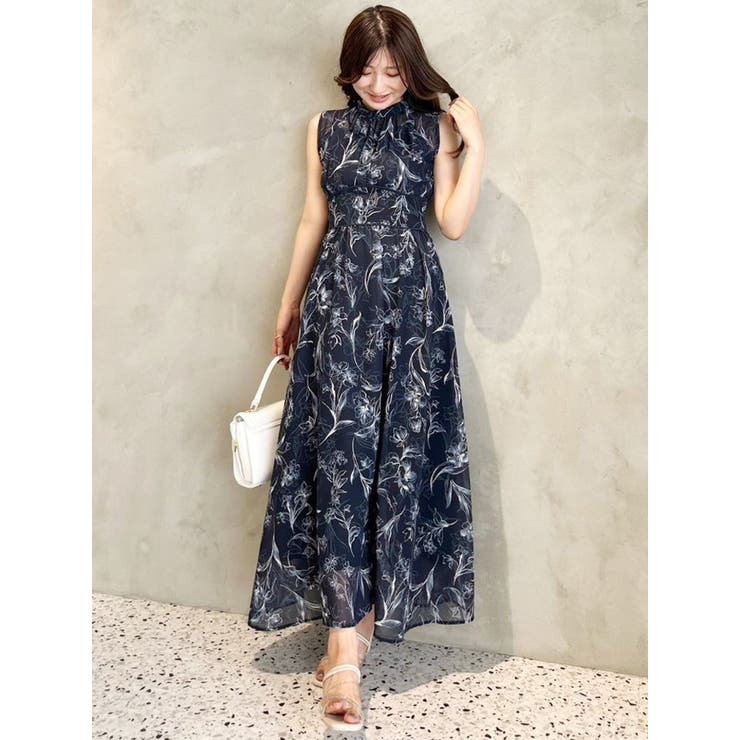 MERCURYDUO マーキュリーデュオ 花柄バックレースアップワンピース XS MERCURYDUO ワンピース 花柄バックレースアップワンピース