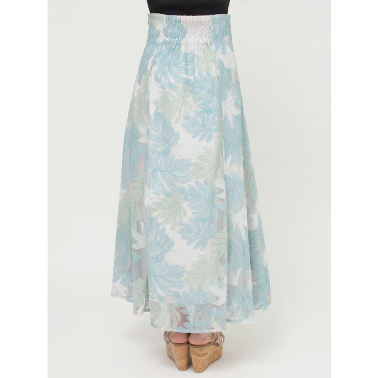 モンステラチュール刺繍スカート[品番：MKSW0057240]｜MERCURYDUO  