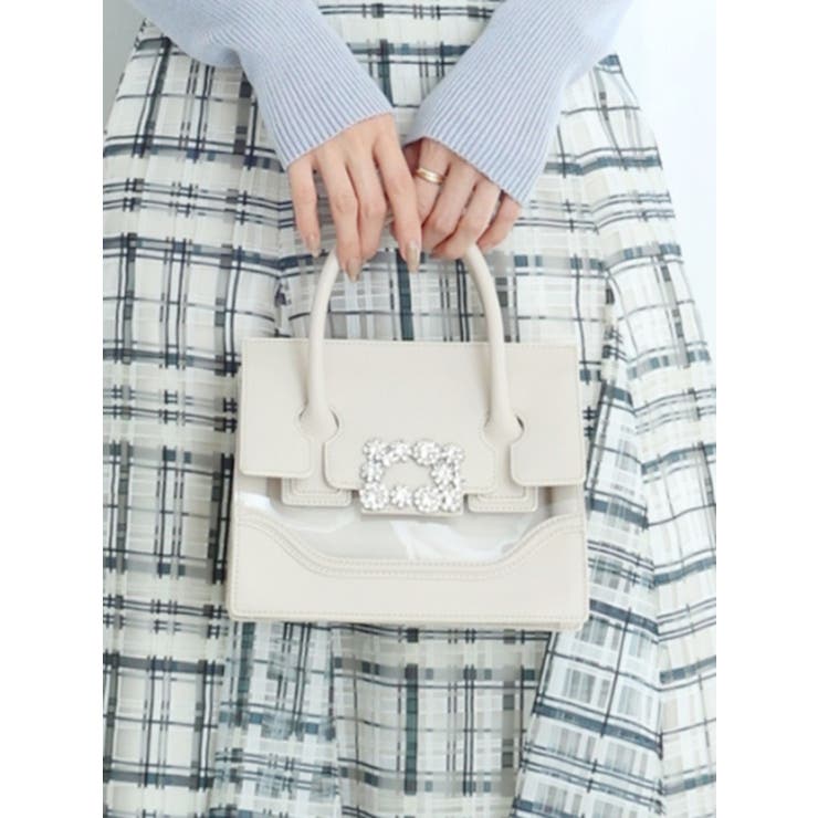 クリアバイカラービジュー付ミニショルダーBAG[品番