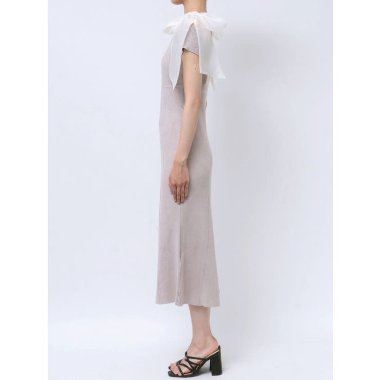 ショルダーリボンニットワンピース[品番：MKSW0059326