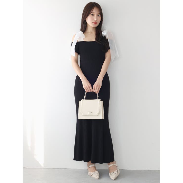 ショルダーリボンニットワンピース | MERCURYDUO | 詳細画像3 