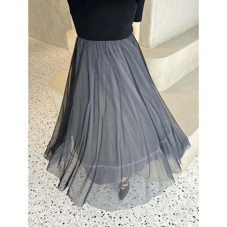 チュールドッキングオープンショルダーワンピース | MERCURYDUO | 詳細画像17 