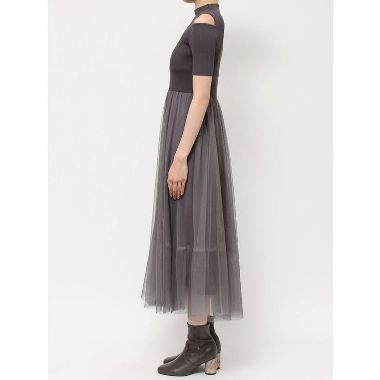 チュールドッキングオープンショルダーワンピース | MERCURYDUO | 詳細画像25 