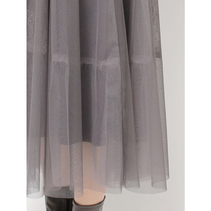 チュールドッキングオープンショルダーワンピース | MERCURYDUO | 詳細画像29 