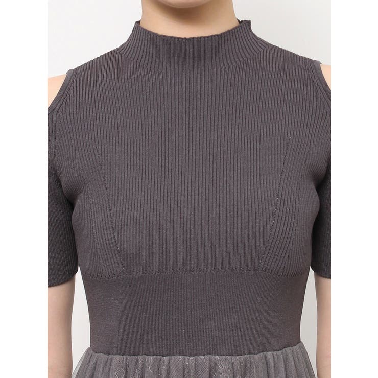 チュールドッキングオープンショルダーワンピース | MERCURYDUO | 詳細画像37 