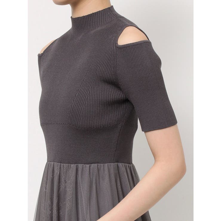 チュールドッキングオープンショルダーワンピース | MERCURYDUO | 詳細画像38 