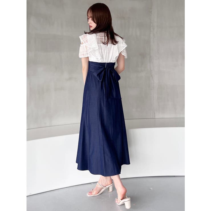 シアーチェックラッフルドッキングワンピース[品番：MKSW0058750  