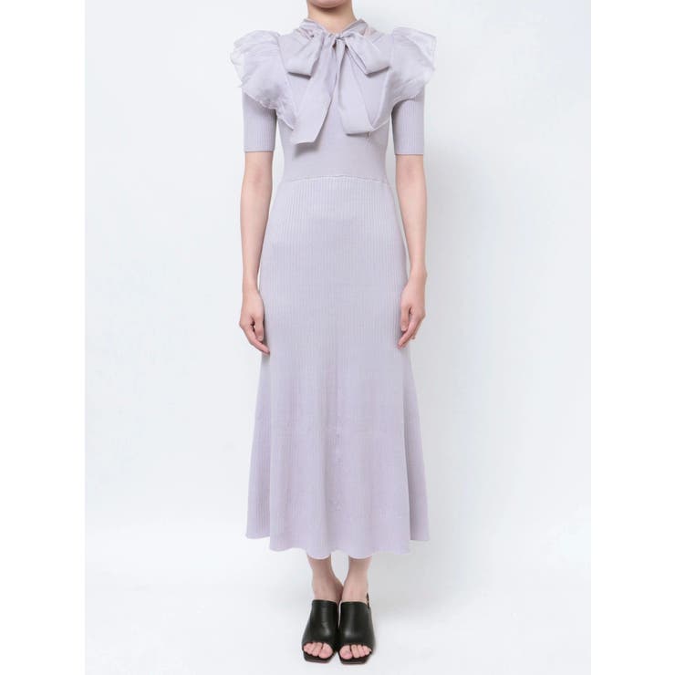 2WAYオーガンジードッキングラッフルニットワンピース | MERCURYDUO | 詳細画像26 