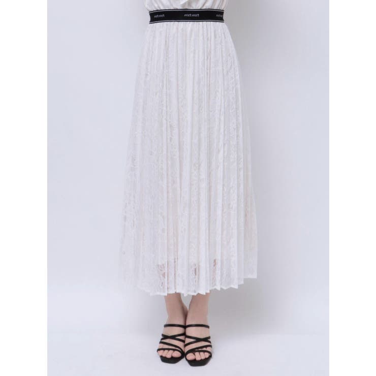 ロゴラインゴムプリーツスカート[品番：MKSW0059067]｜MERCURYDUO  